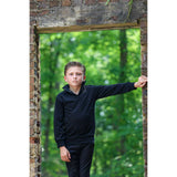 Kid Terry Mock Collat Snap Neck Long Sleeve Top