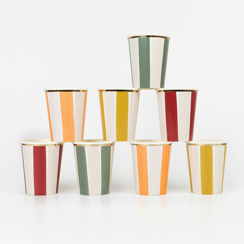 Fall Stripe Cups