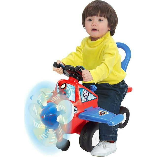 Marvel Lights 'N' Sounds Spidey Activity Plane Ride-On Toy