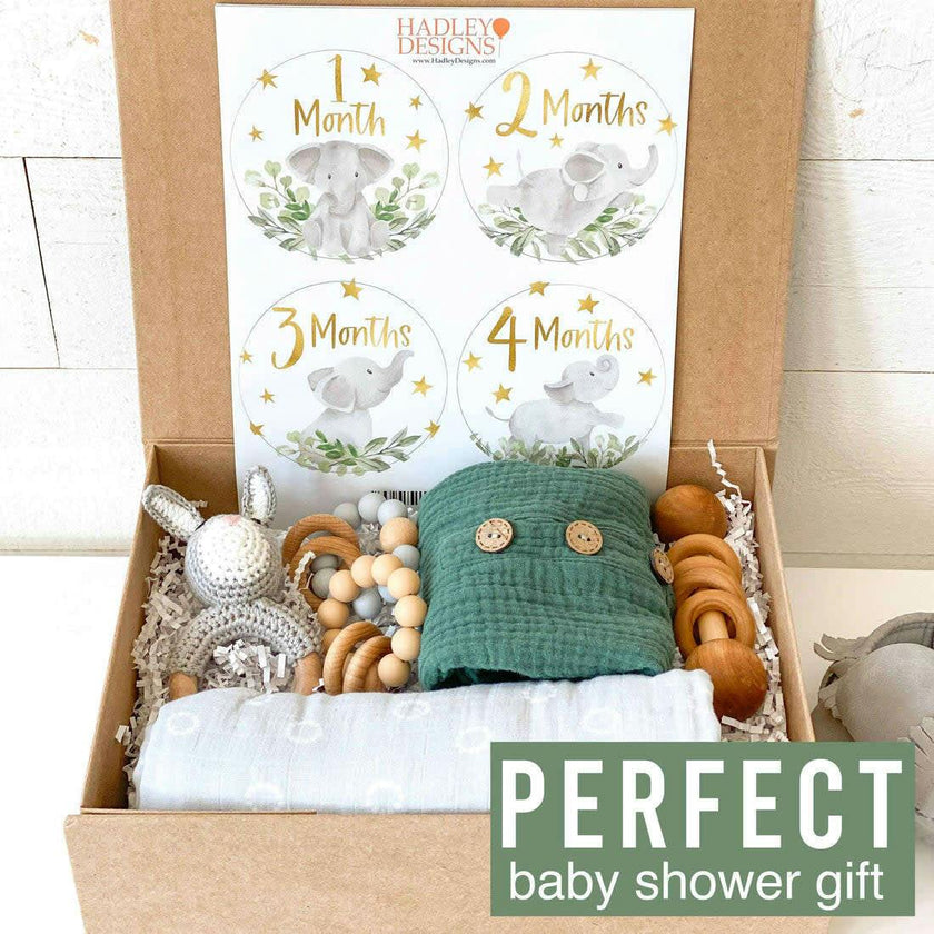 6-Piece Baby Closet Dividers & 20-Piece Baby Milestone Stickers Baby Shower Gift