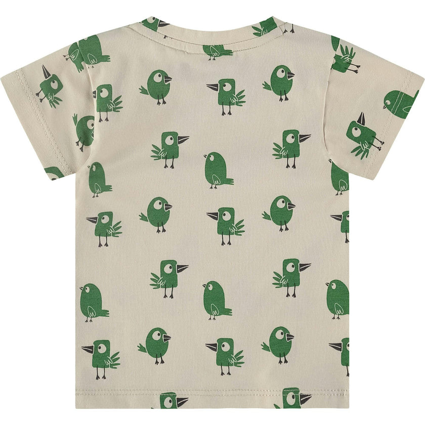 Birds Print Short Sleeve T-Shirt