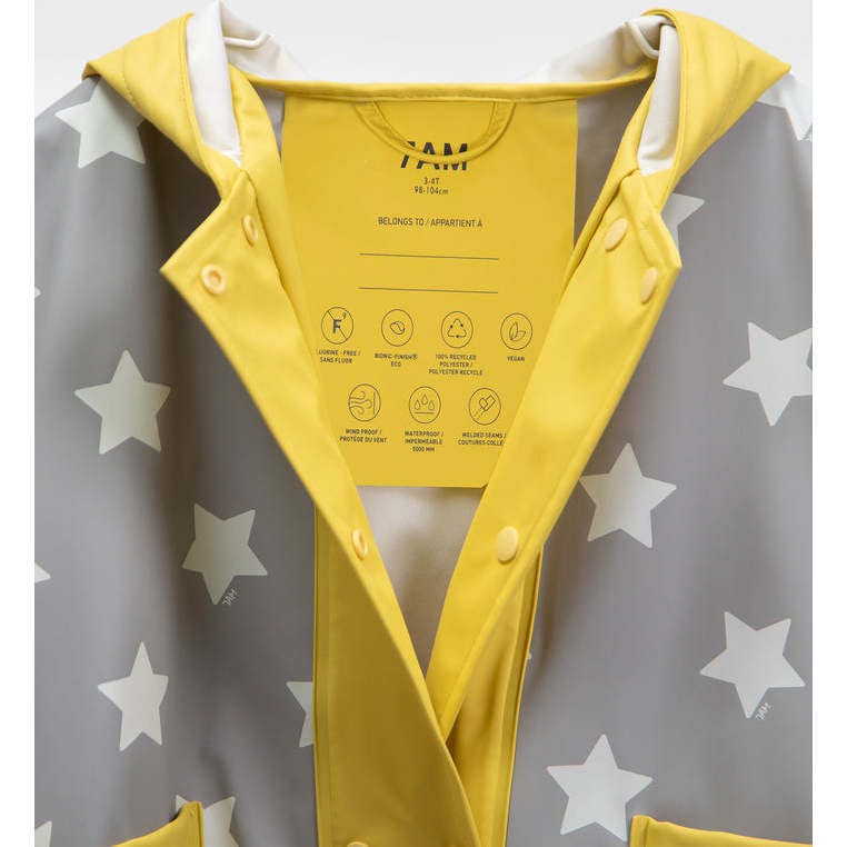 Stars Print Rain Hooded Poncho