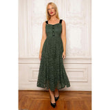 Penny Tank Midi Dress in Green Lace