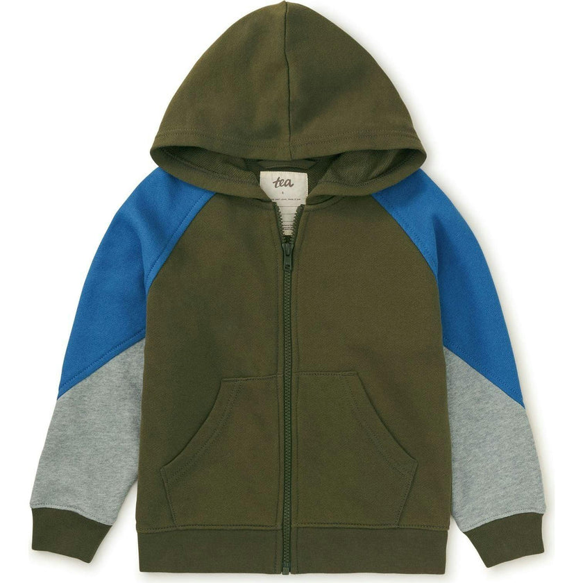 Colorblock Long Sleeve Kangaroo Pocket Hoodie, Multi