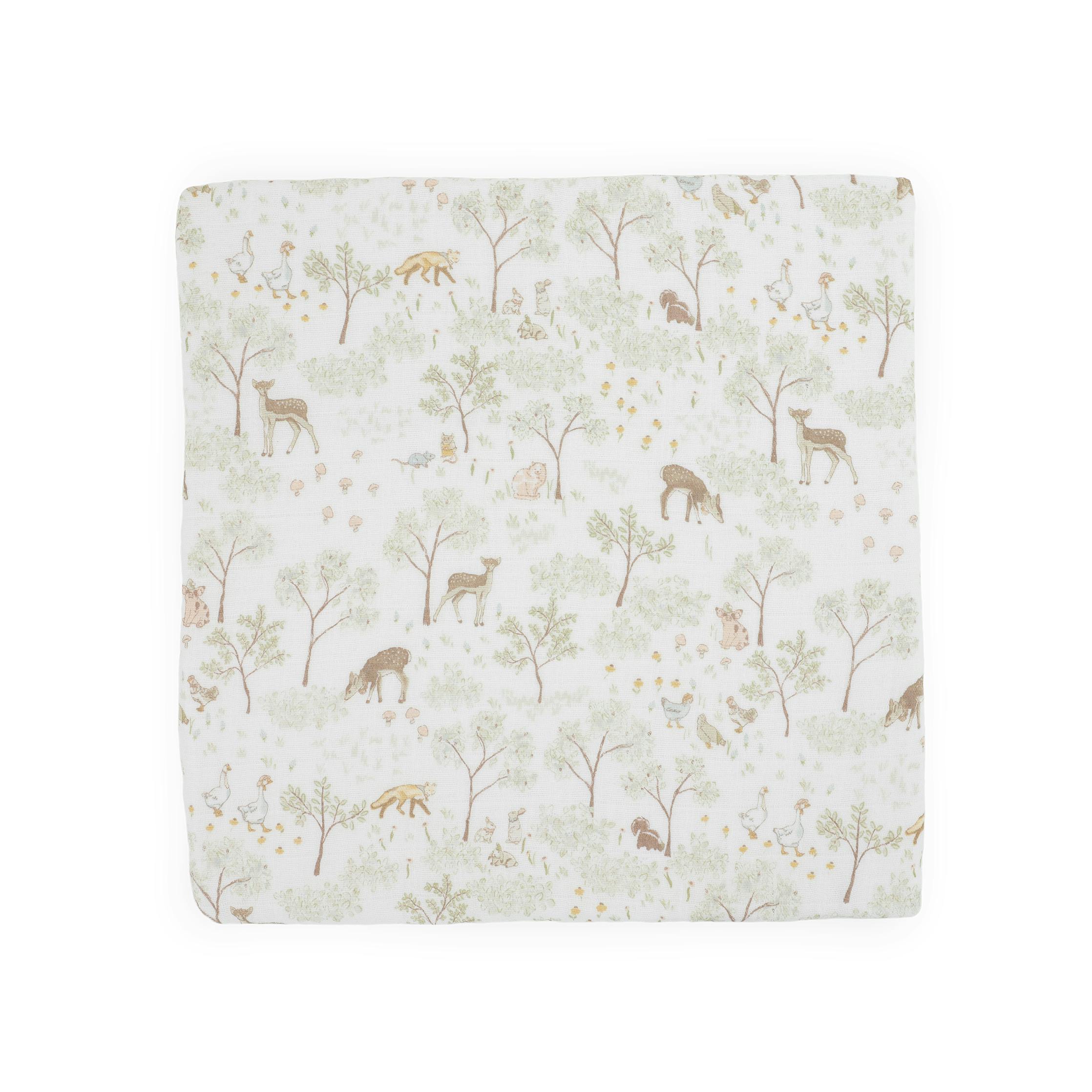 Cotton Muslin Swaddle Blanket 3 Pack - Woodland Friends