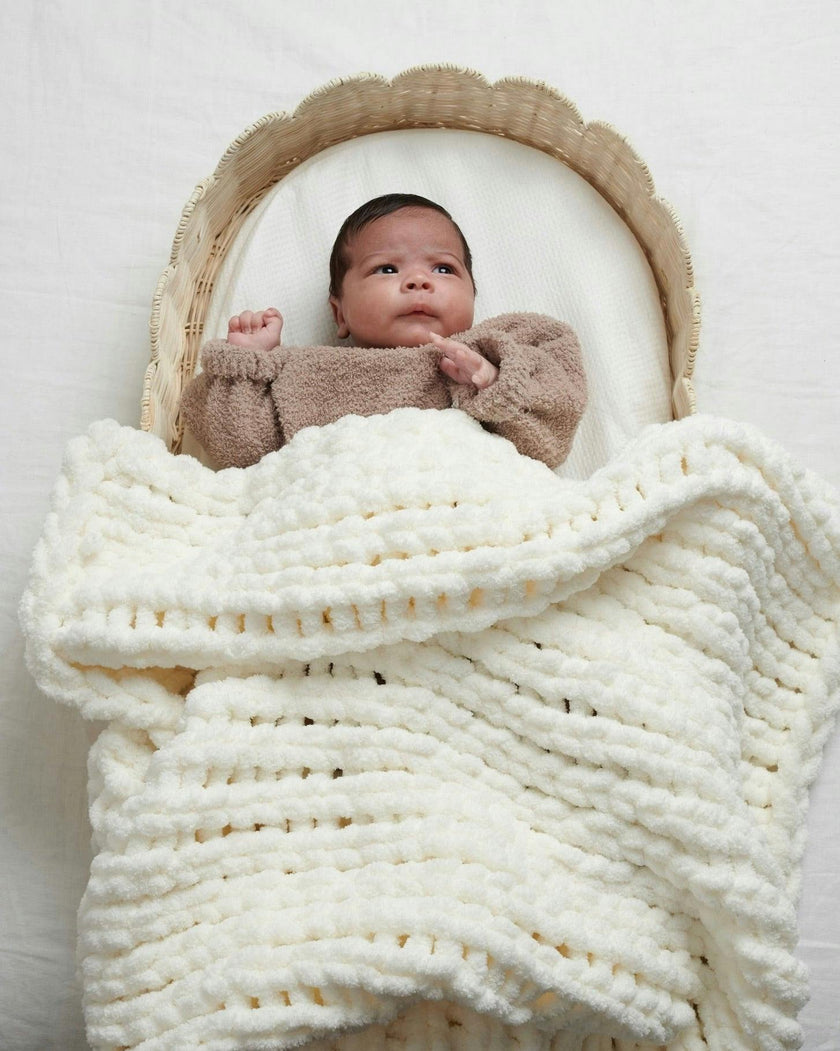 Hand-Knit Chenille Throw