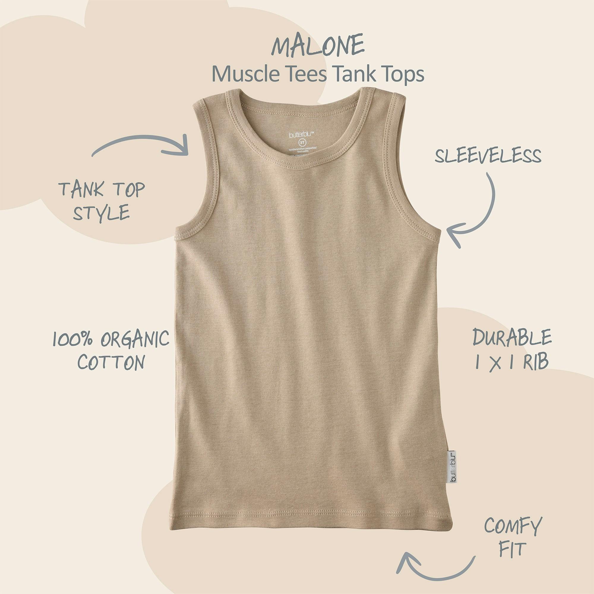 MALONE 5-Pack Toddler Tank Top Undershirts