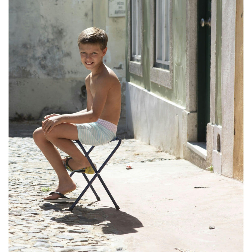 Pastel stripes surfer swim shorts