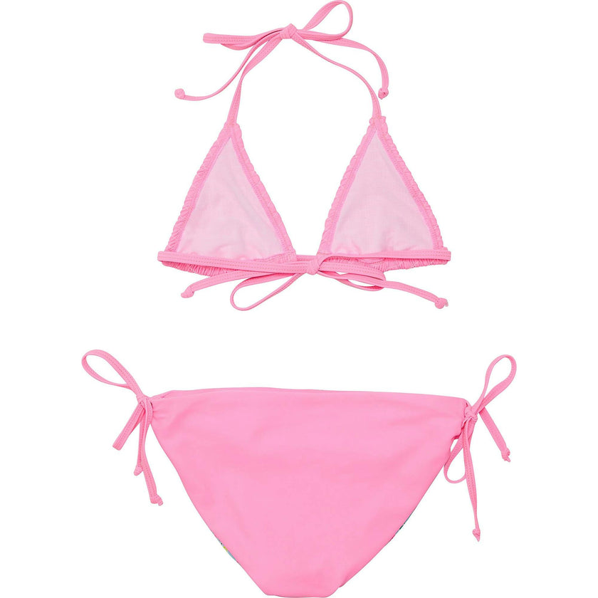 Shirred Halter Neck Tie Front & Bottom Triangle Bikini