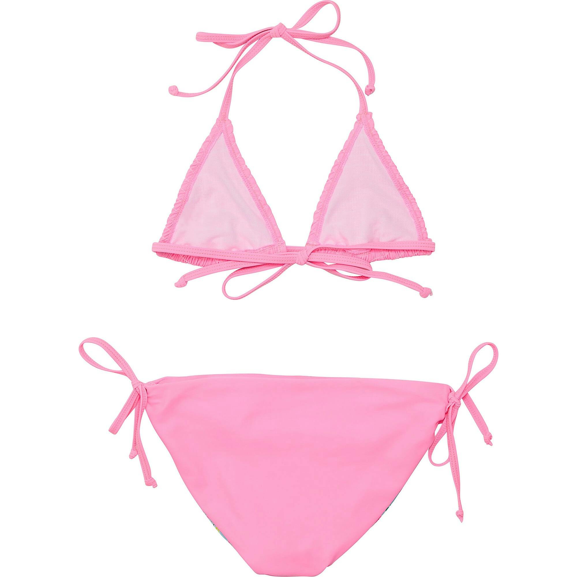 Shirred Halter Neck Tie Front & Bottom Triangle Bikini