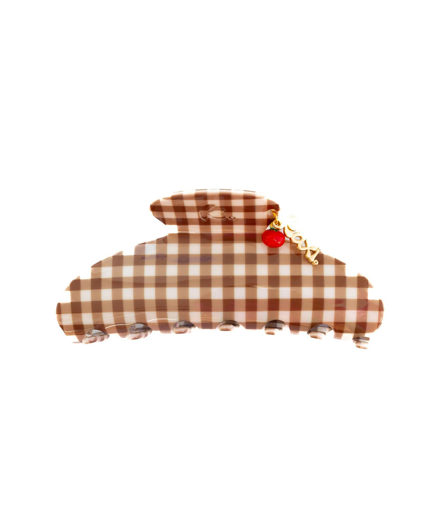 BROWN GINGHAM TOMATO CHARM CLAW
