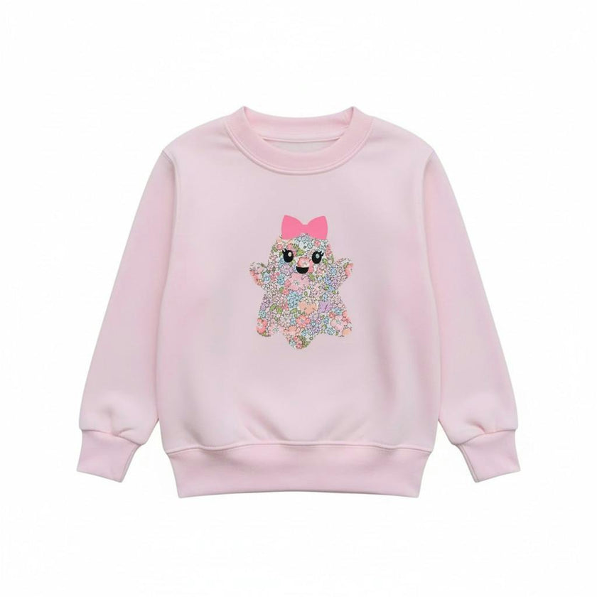 Liberty of London children's ghost design pale pink jumper
