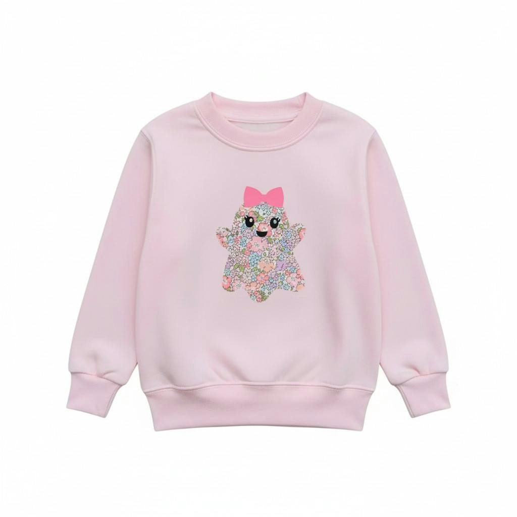 Liberty of London children's ghost design pale pink jumper