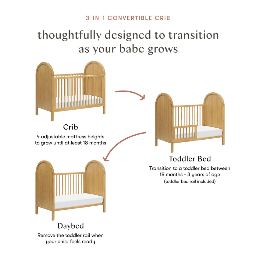 Babyletto Bondi 3-in-1 Convertible Crib with Toddler Bed Conversion Kit