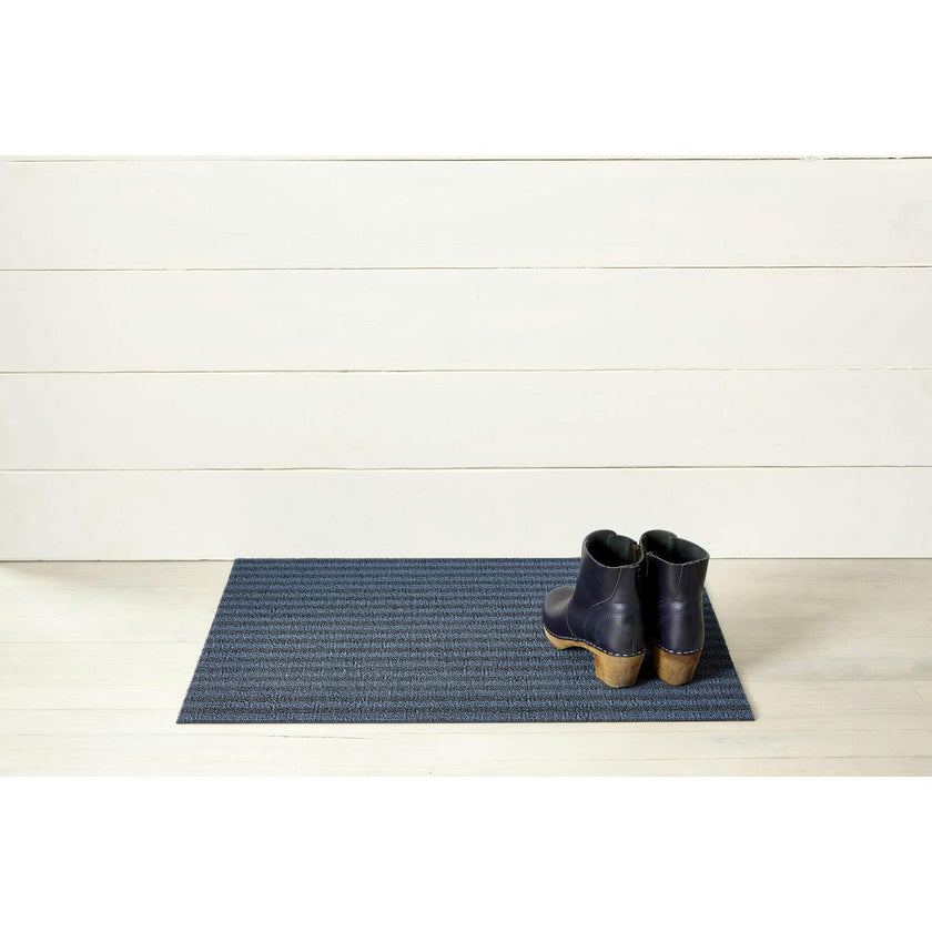 Breton Stripe Shag Floor Mat, Blue