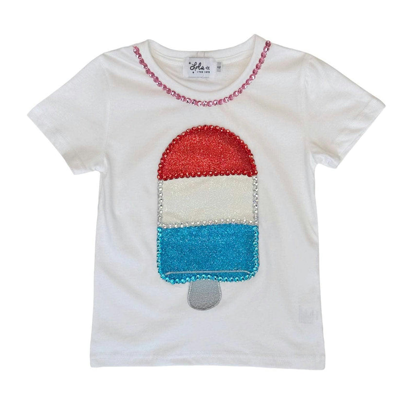 Icy Rhinestone Gem Bomb Pop Crew Neck Tee