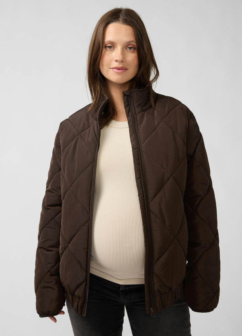 Expandable Raglan Sleeve Maternity Puffer Jacket