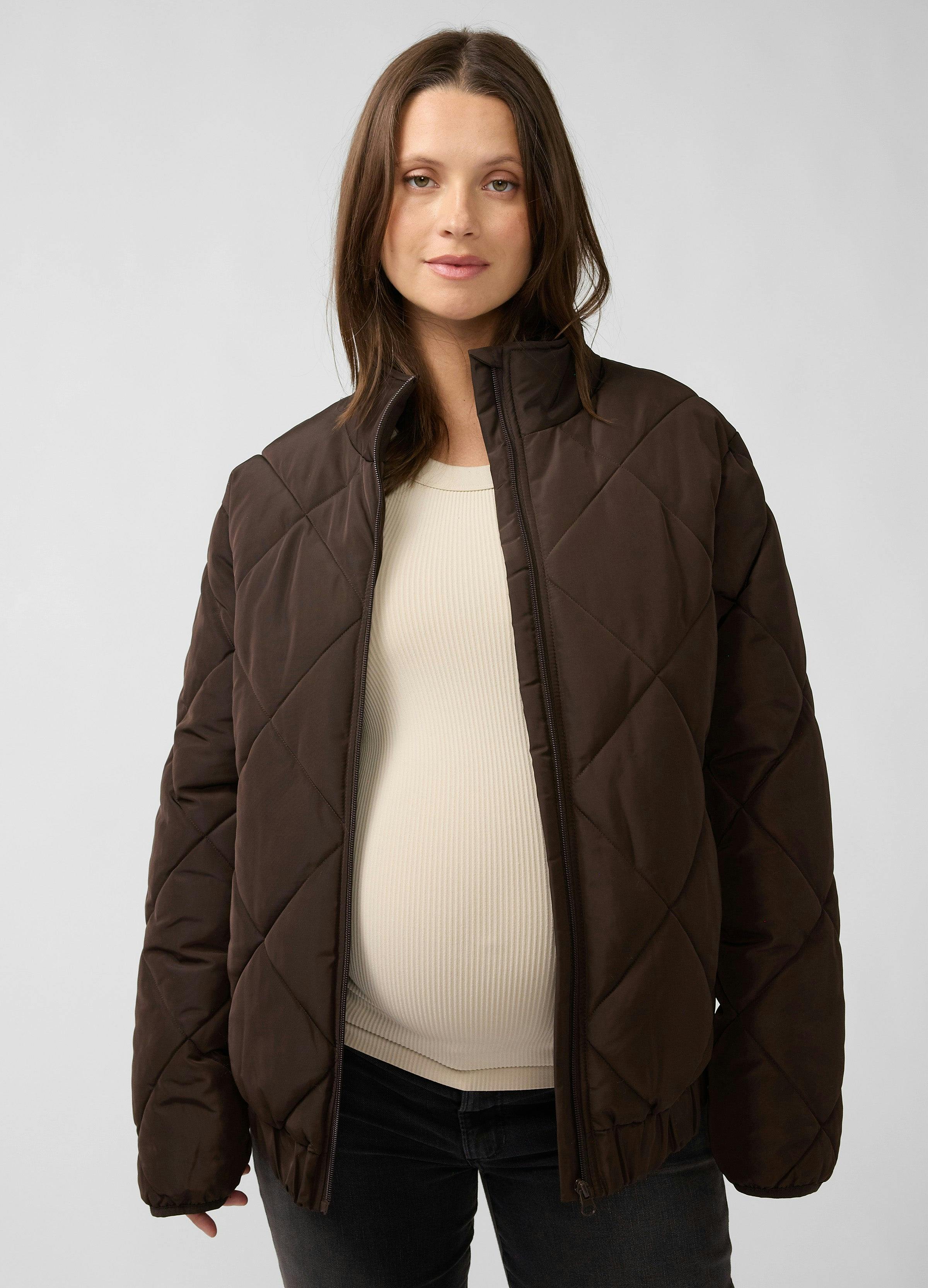 Expandable Raglan Sleeve Maternity Puffer Jacket