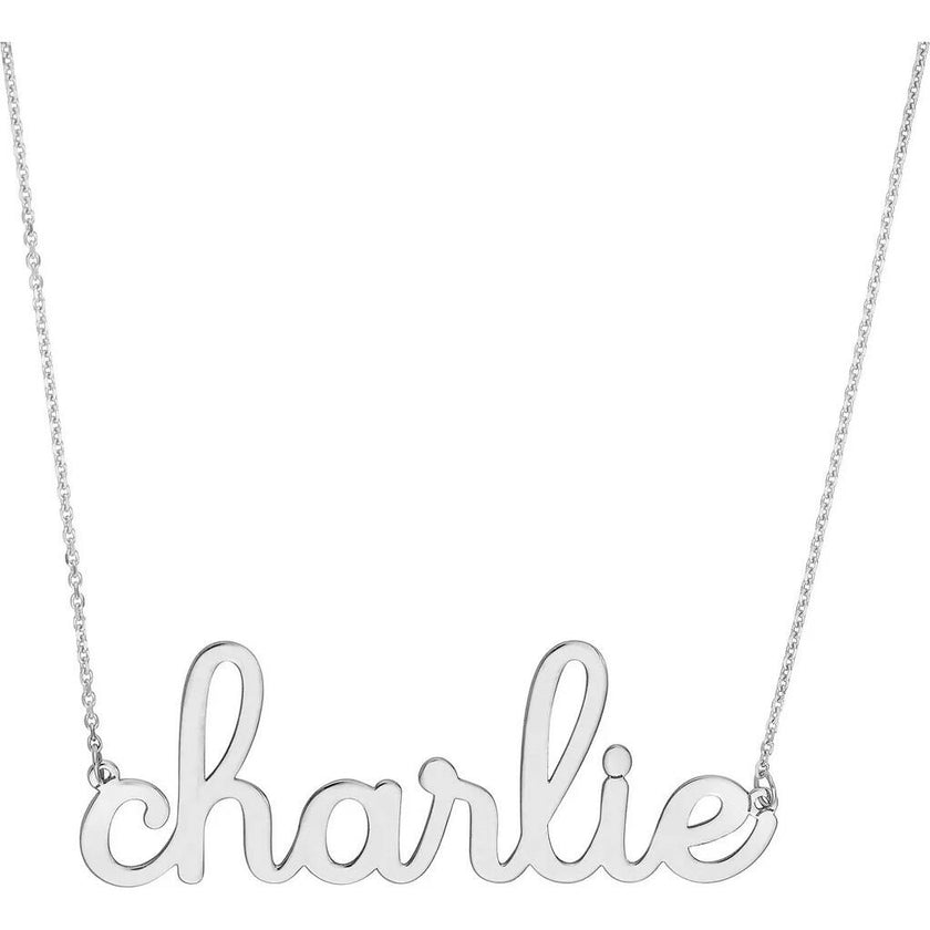 Doodle Script Nameplate Necklace