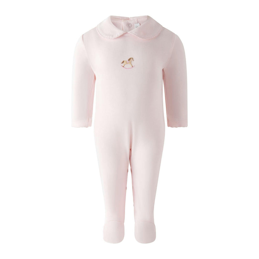 Pima Pink Rocking Horse Footie