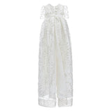 White Embroidered Christening Dress & Bonnet Set