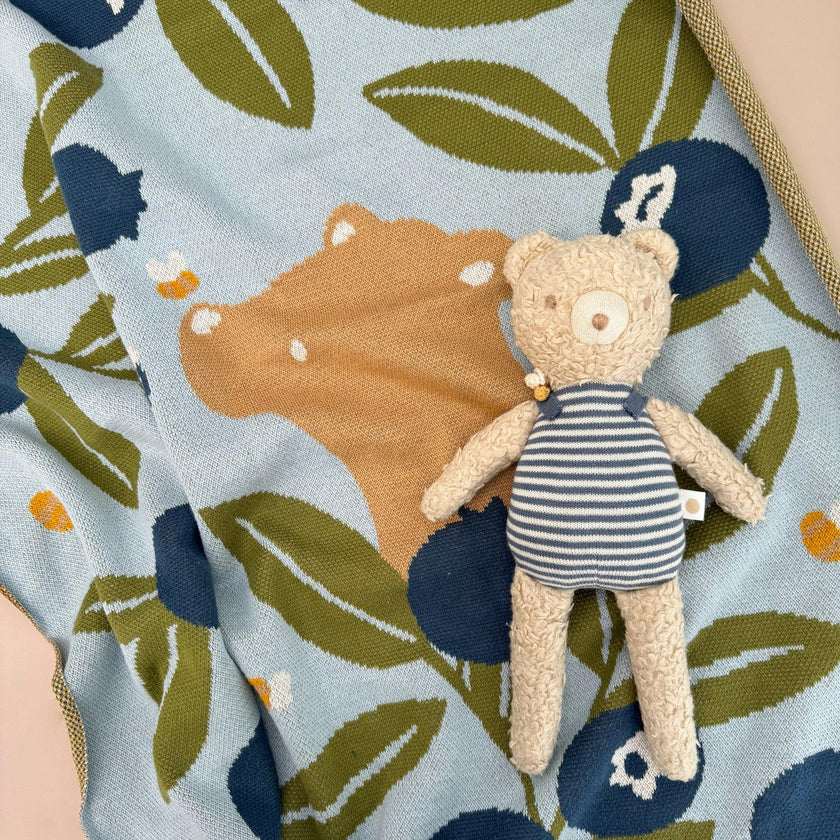 Blueberry Bear Bee Blanket | Organic Cotton