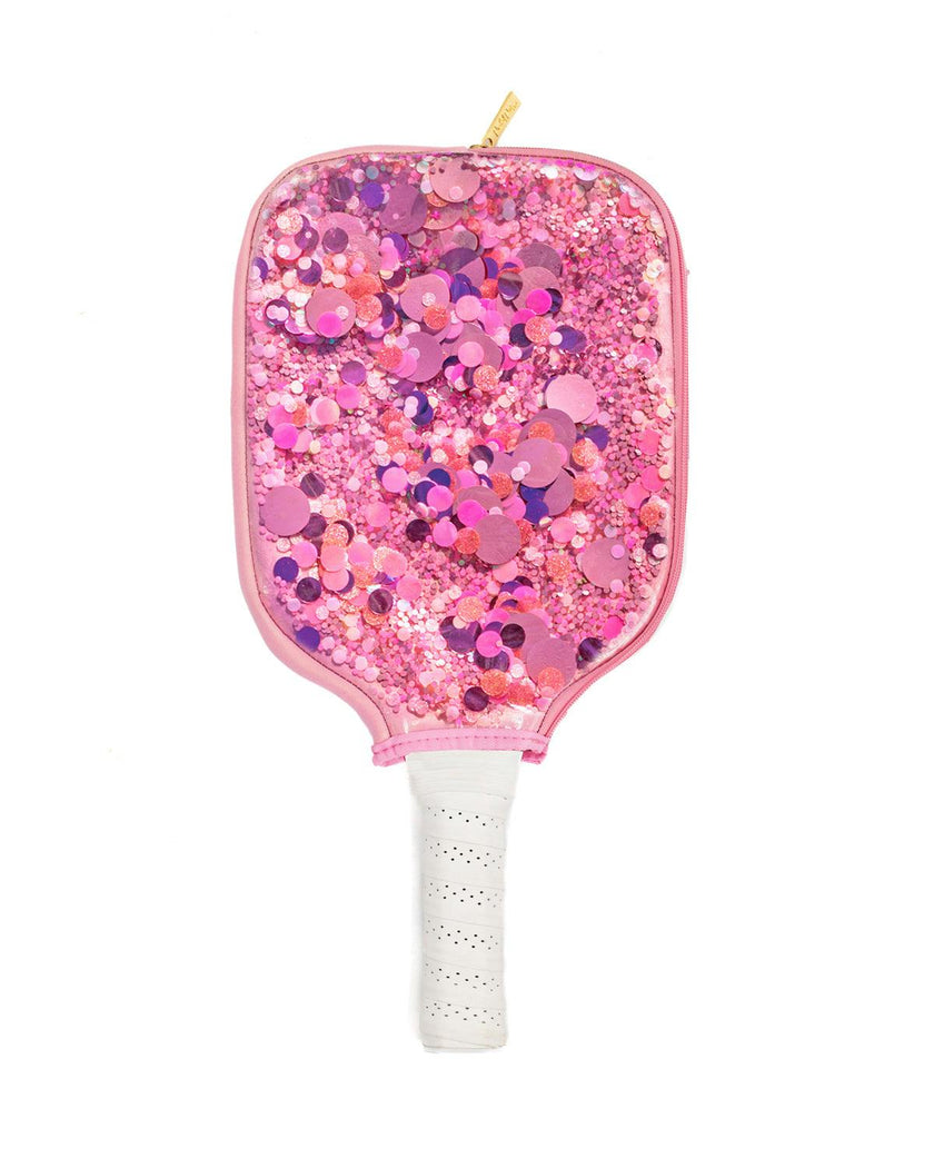 Packed Party Country Club Pickleball Paddle with Confetti-Filled Cover - Standard-Size Paddle with Protective Confetti Case, 7.8x15.75 Inch Paddle