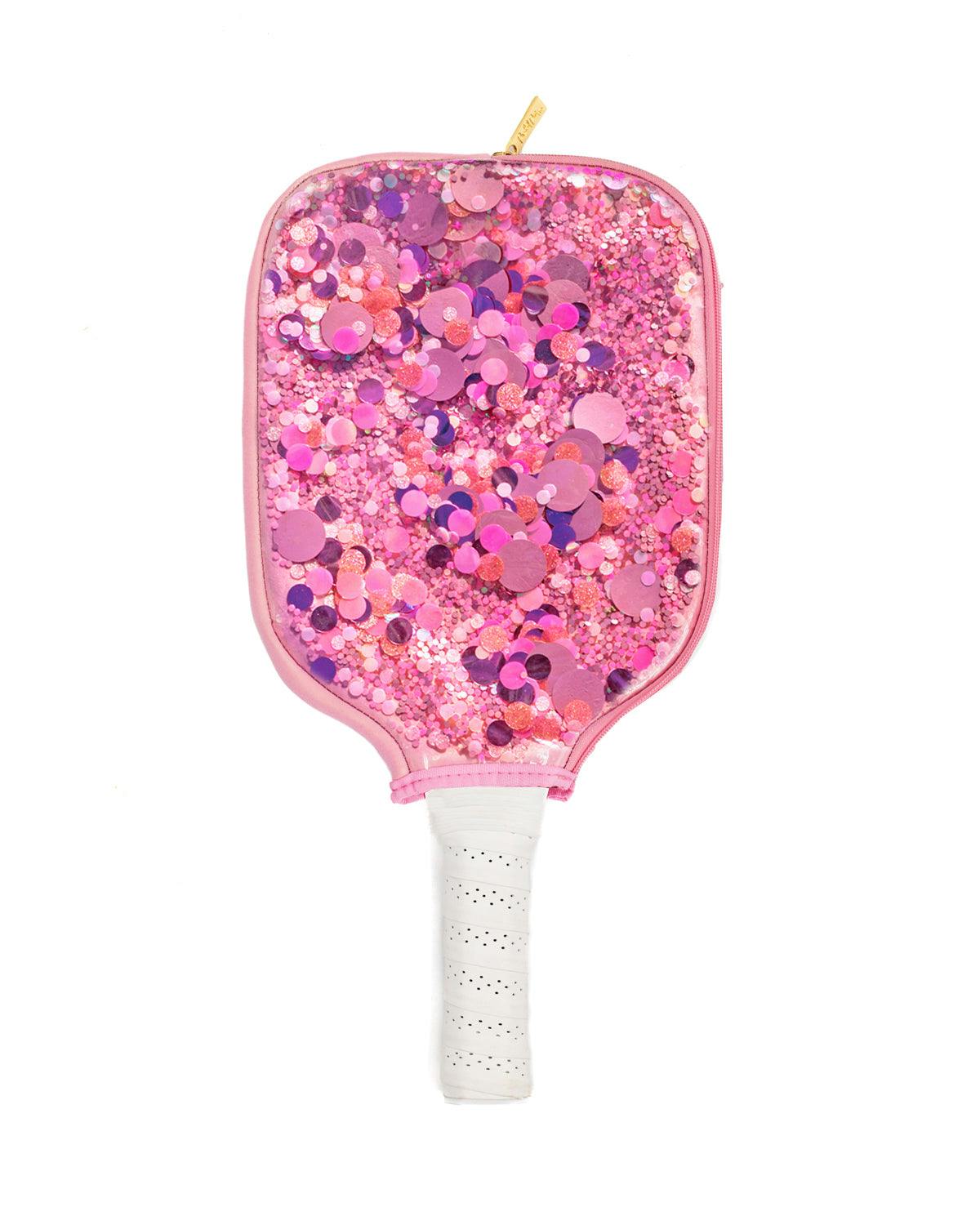 Packed Party Country Club Pickleball Paddle with Confetti-Filled Cover - Standard-Size Paddle with Protective Confetti Case, 7.8x15.75 Inch Paddle