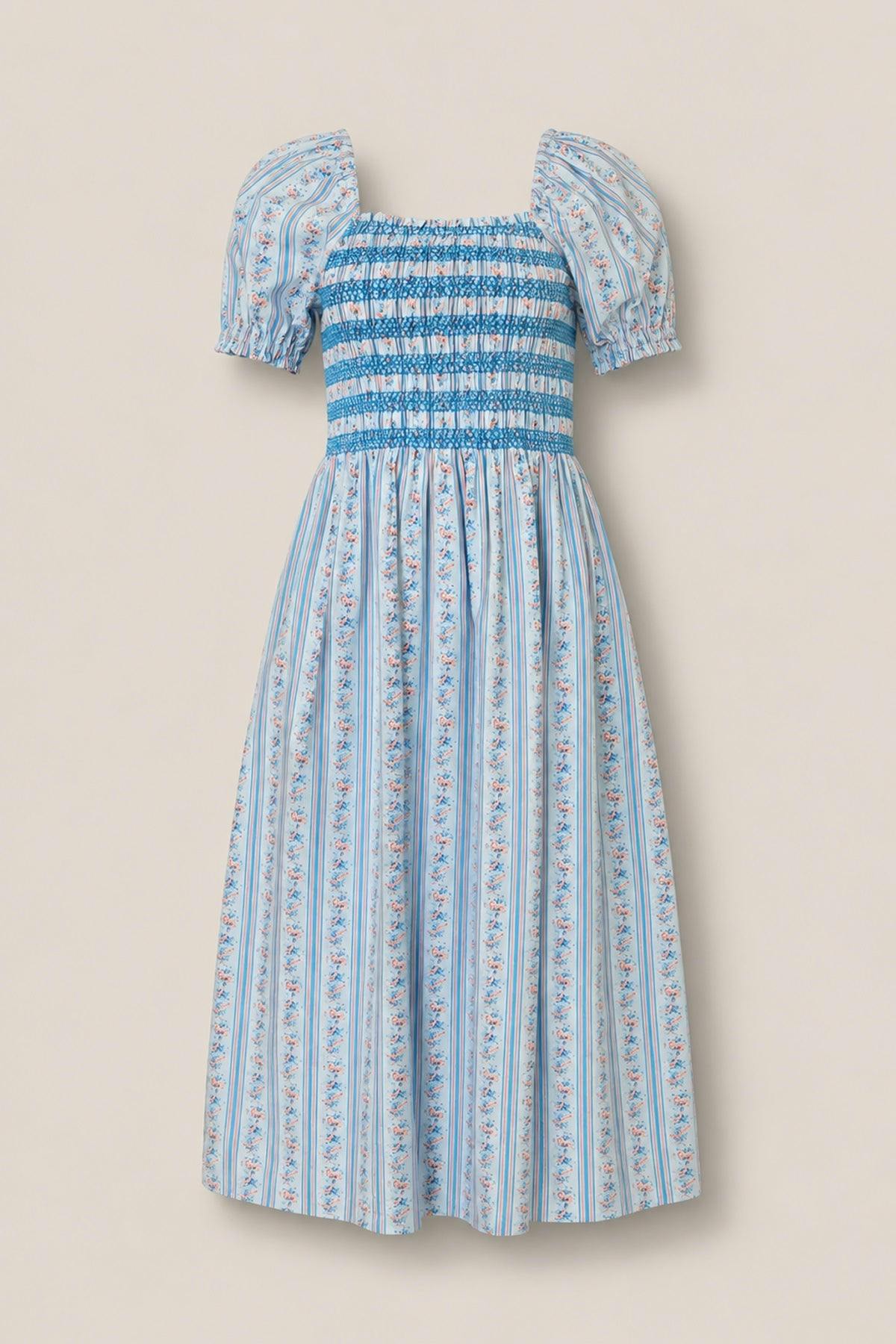 Sunday Best Dress in Rosette Linear Stripe