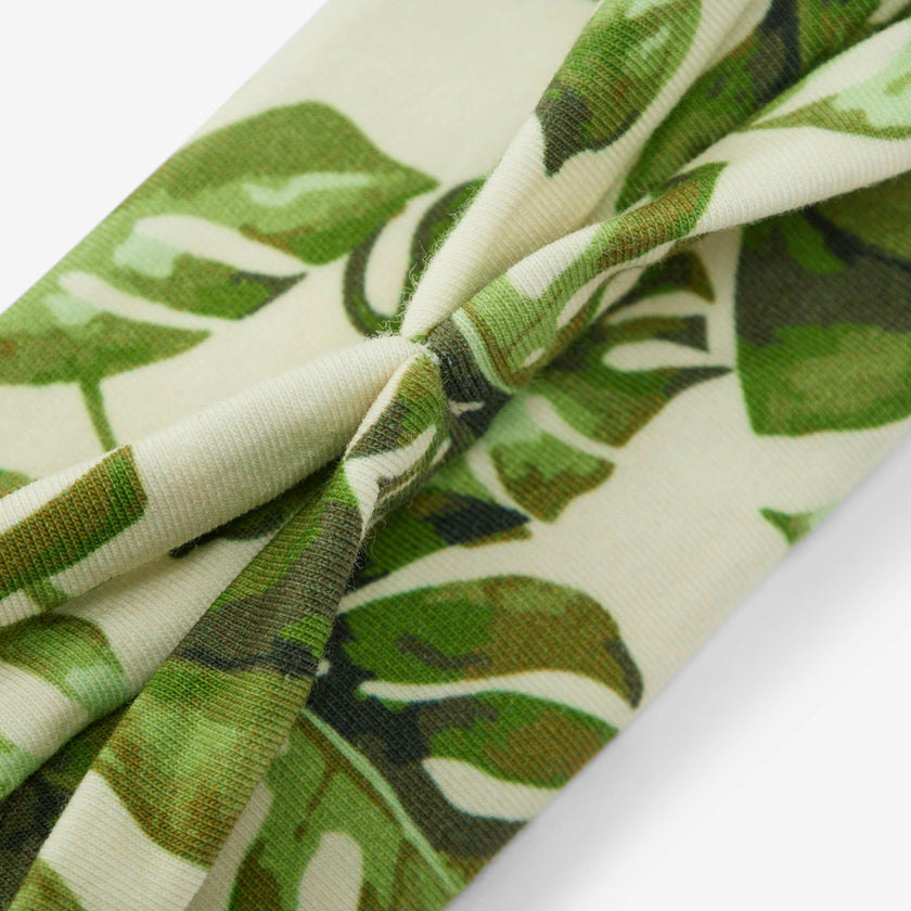 Island Leaf Cotton Stretch Knotted Headband