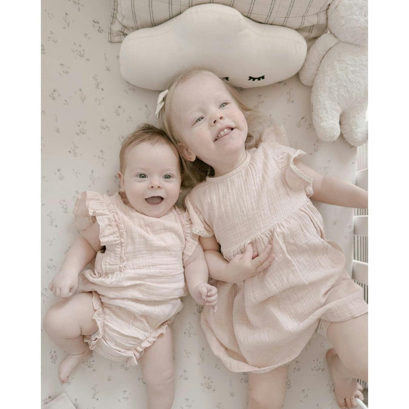 Organic Cotton Muslin Flutter Sleeve Dress