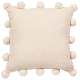 Cream Pom Poms Cream - Hand Felted Wool Pillow - 20" Arcadia Home