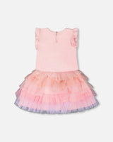 Bi-Material Dress Pale Pink