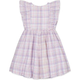 Linen Flutter Sleeve Pinafore Dress, Purple
