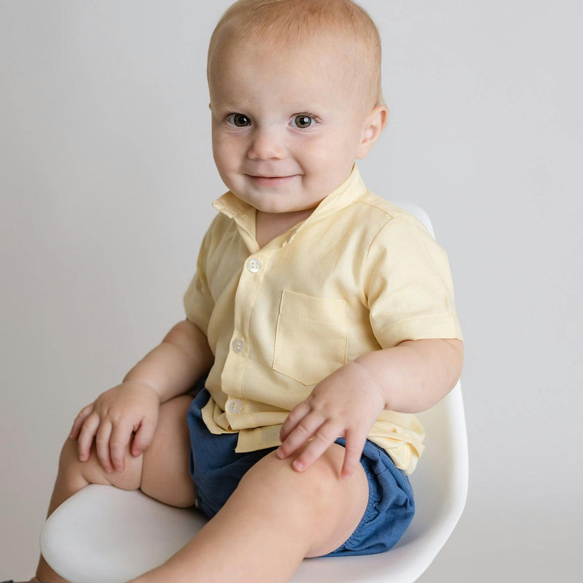 Blue Linen Diaper Cover
