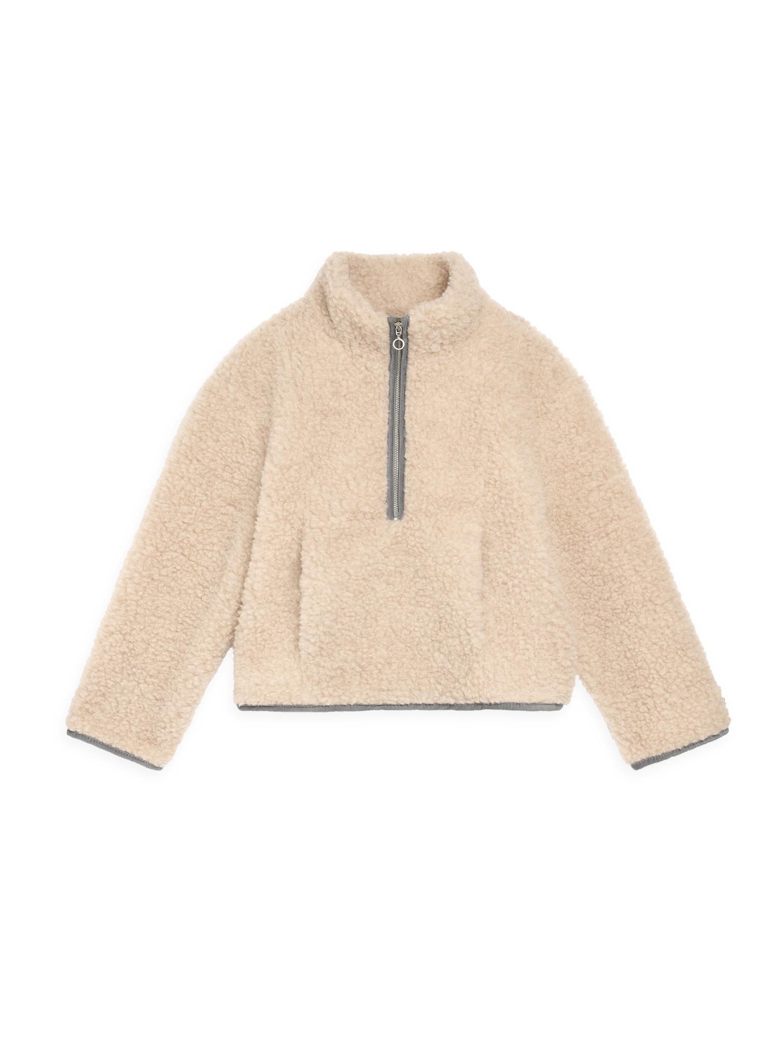 wool kangaroo jacket - almond