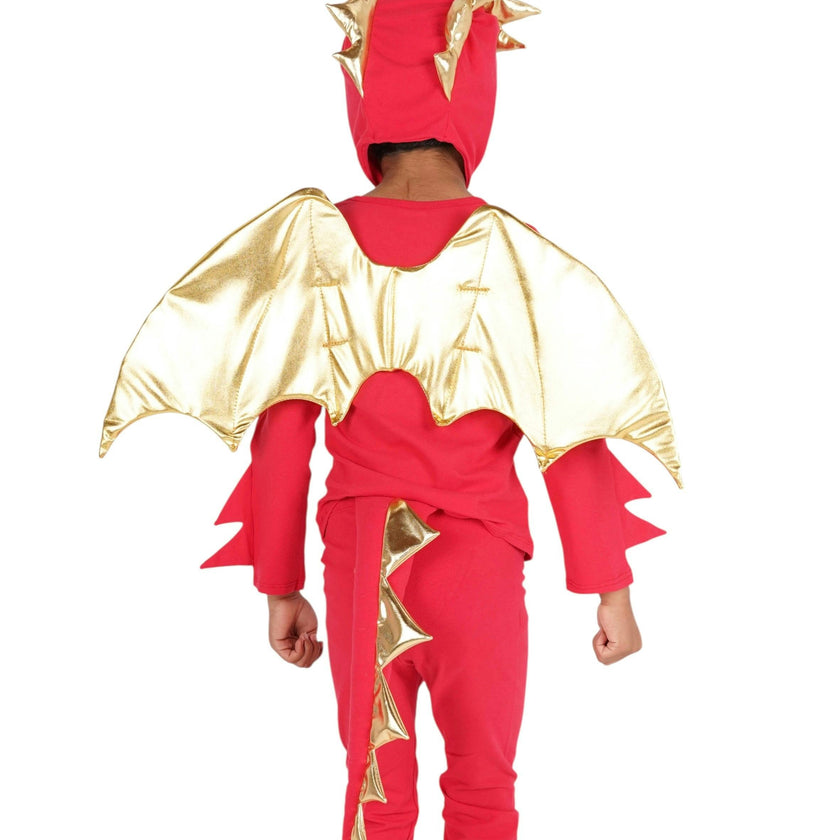 Sunfire Red Dragon with Gold Wings