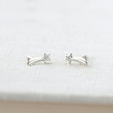 Shooting Star with Crystals Stud Earrings