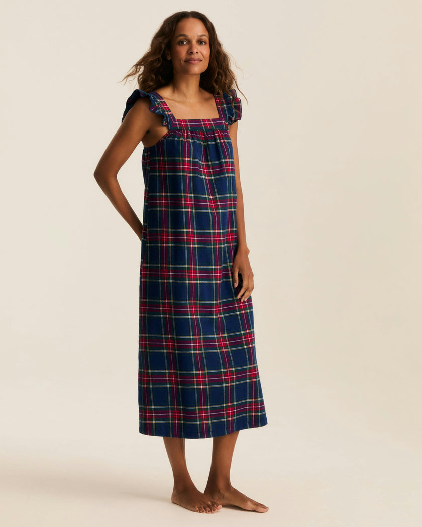 Women's Brushed Twill Clara Nightgown in Windsor Tartan