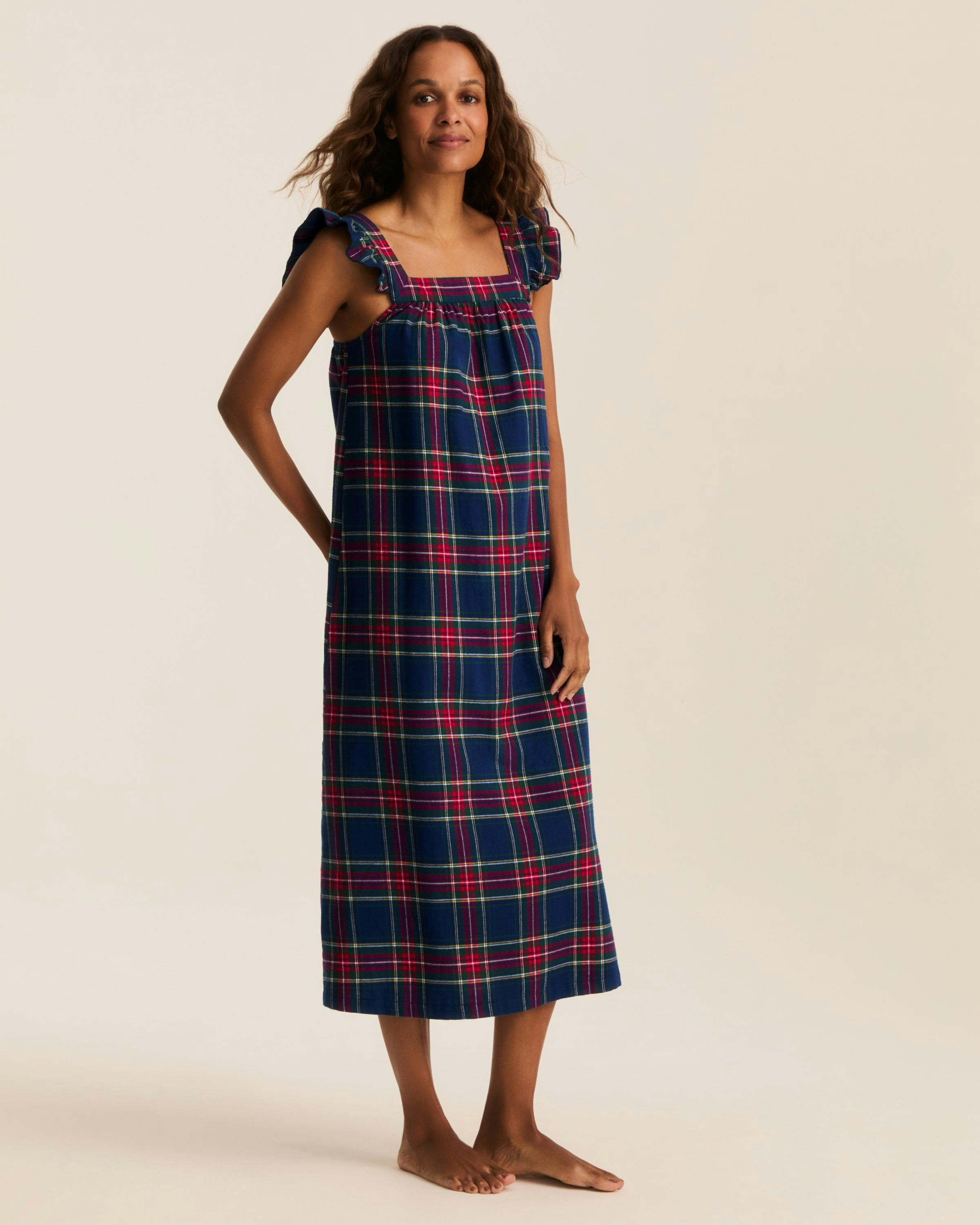 Women's Brushed Twill Clara Nightgown in Windsor Tartan
