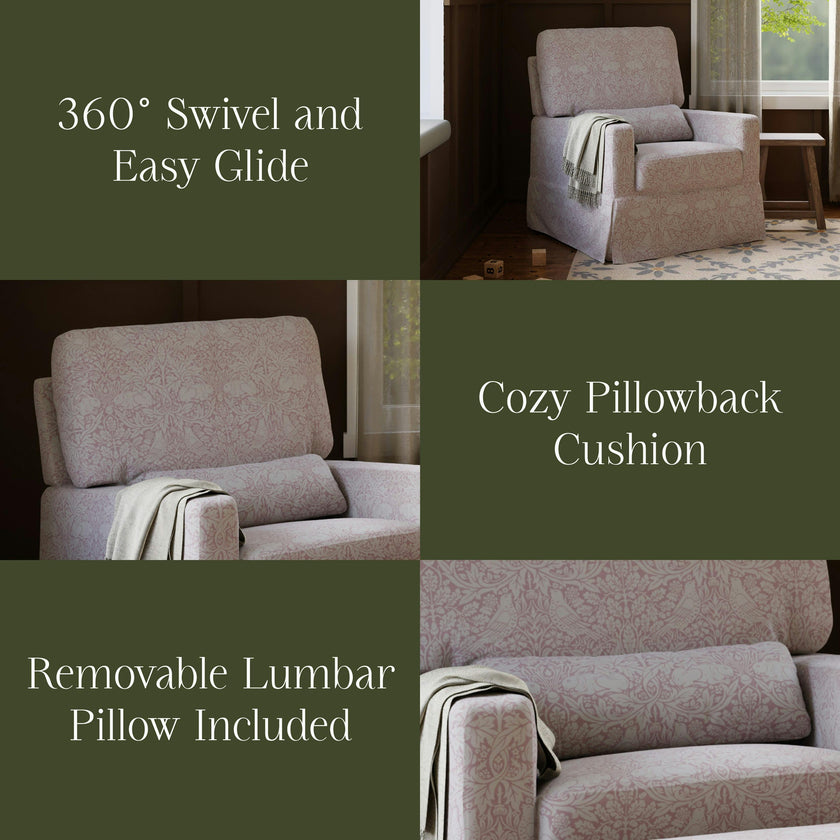 Namesake Morris & Co. x Namesake Crawford Pillowback Comfort Swivel Glider