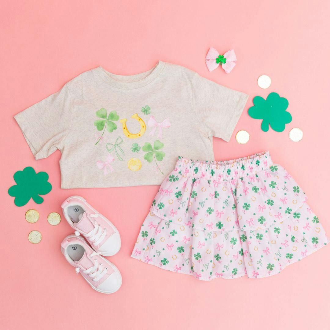 Ditsy Shamrock St. Patrick's Day Skort