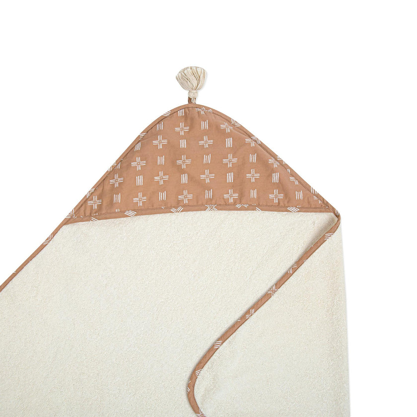 Ezra Copper Dash Hooded Baby Bath Towel