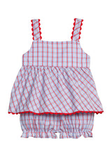 Evie Bloomer Set - Patriotic Plaid