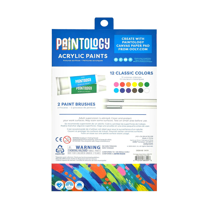 Paintology Acrylic Paint Set - Classic Colors - Set of 12