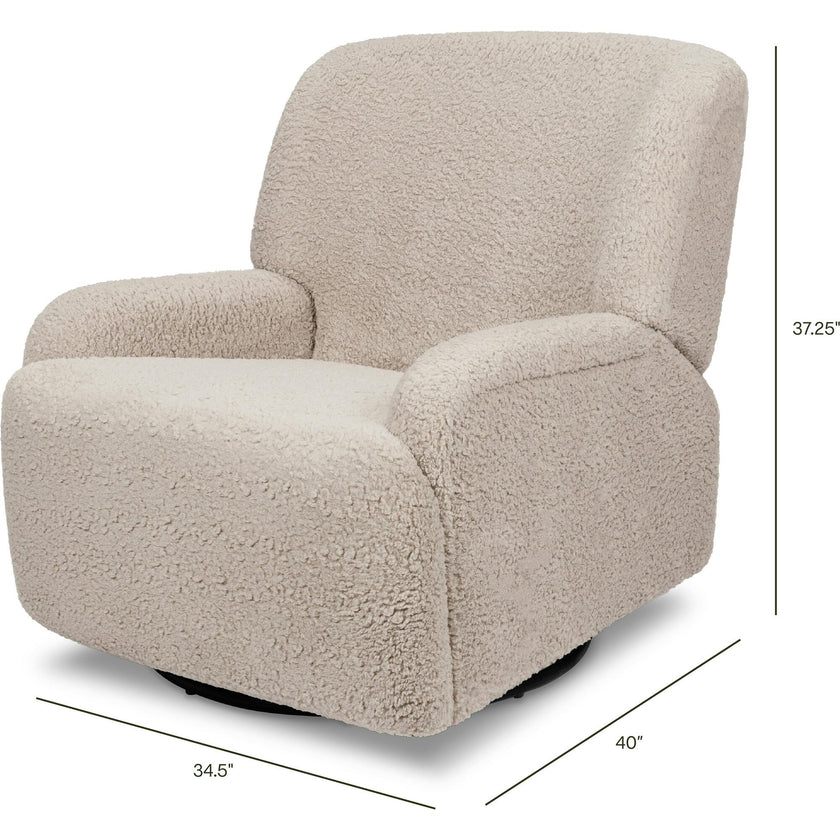 Winslow Extra Wide Recliner And Swivel Glider In Earl Grey Shearling