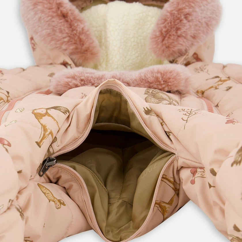 One-Piece Baby Layette Snowsuit Designed for Car Seat