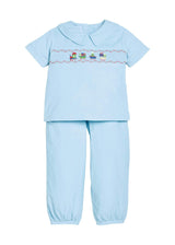 Smocked Pant Set - Holiday Train