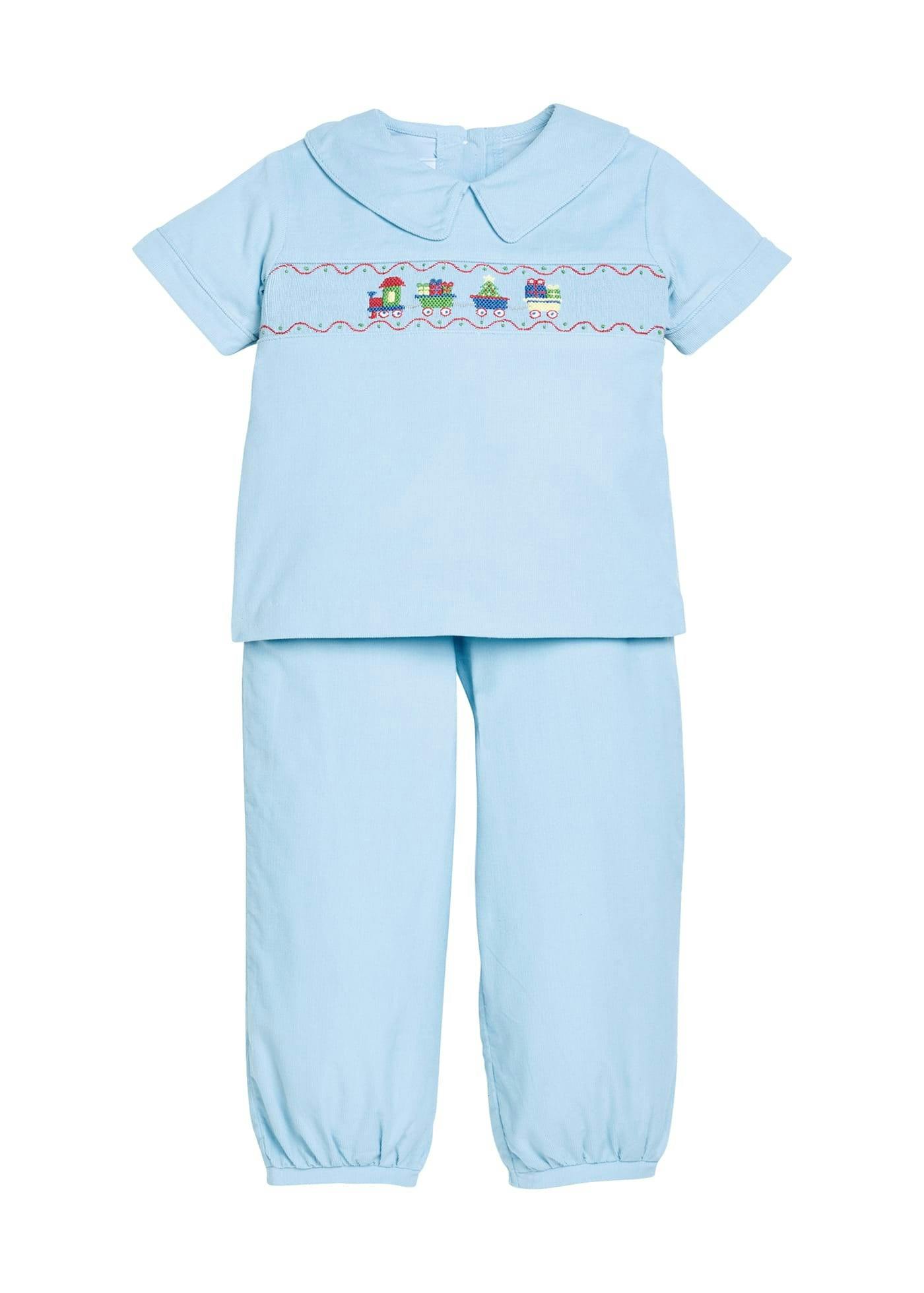Smocked Pant Set - Holiday Train