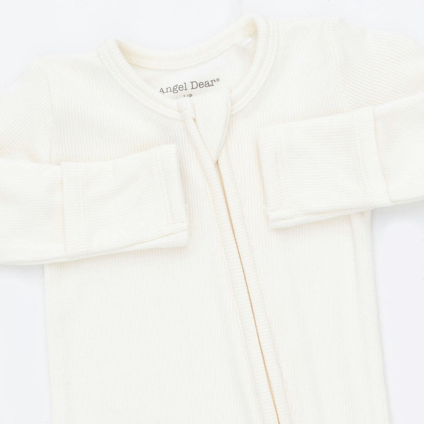 Solid Snow White - 2 Way Zipper Footie